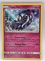 Front of Tapu Fini 151/214 reverse holo card