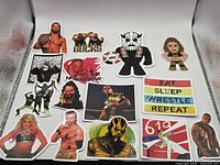 All 15 stickers laid out on white background