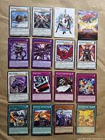 Grid showing all Yu-Gi-Oh cards in lot