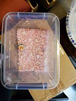 Tub with pink rose quartz chips