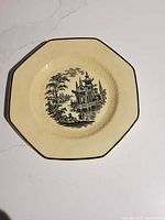 Front of Royal Doulton Madras octagonal plate showing oriental scene