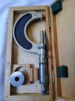 Micrometer set in wooden case