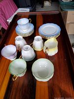 Full teaset displayed on table