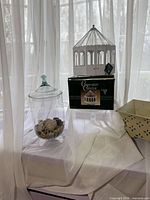 All items grouped: glass jar, terrarium, boxed terrarium, cream planter