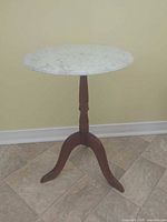 Full view of marble top side table