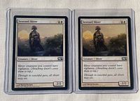 Front view of both sleeved Sentinel Sliver cards side-by-side