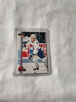 Front of 1990-91 Pro Set Joe Sakic card in sleeve