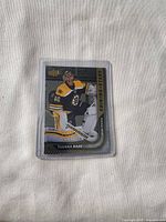 Front of Shining Stars Tuukka Rask card in sleeve
