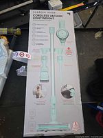 Retail box front displaying vacuum and accessories