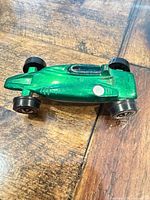 Top view of metallic green Shelby Turbine car