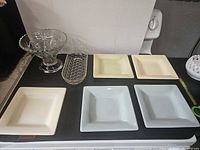 All items: five plates, fruit bowl, relish tray