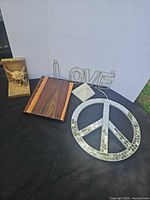 Group shot of all five décor items on black cloth