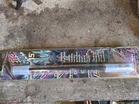 Front view of packaged 15-inch black light tube