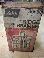 Front of original box showing brand, model and size range