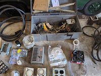 Overall view showing toolbox, outlets, boxes, timers, heatsink fan