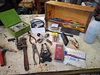 Overview of all tools and hardware on workbench