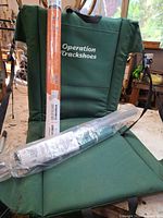Full view of cushion with both packaged rolls on seat