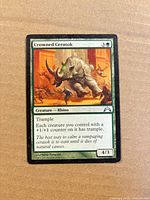 Front of Crowned Ceratok card showing artwork, text, mana cost and power/toughness