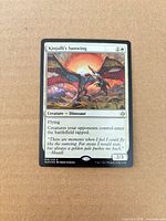 Front of Kinjalli's Sunwing card under neutral light