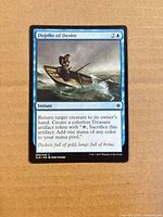 Front of Depths of Desire card showing artwork, mana cost, set symbol and condition