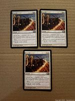 Three Fortify cards laid out on cardboard showing overall condition and quantity