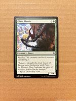 Front of Giant Mantis card showing art, mana cost, text, set symbol and condition