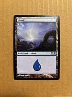 Front of Island card showing artwork, set code M14