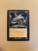 Front of Phyrexian Slayer card showing artwork, text, stats, rarity
