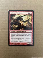 Front of Ruinous Minotaur card showing artwork, title, mana cost, text, power/toughness