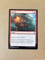 Front of Shatter card shows artwork, mana cost, text, set info