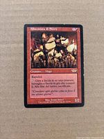 Front of Allarmista di Skirk card showing artwork, text, mana cost and condition wear