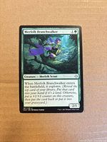 Front of Merfolk Branchwalker card showing artwork, mana cost, text, set code 197/279