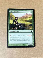 Front of Satyr Hedonist card displaying artwork, text, power/toughness