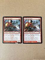 Front view of both Skinbrand Goblin cards showing overall wear