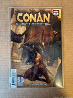 Front cover of Conan The Barbarian issue 16 sealed in bag with board