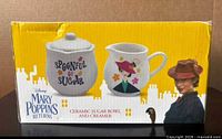 Front of original box showing images of sugar bowl and creamer