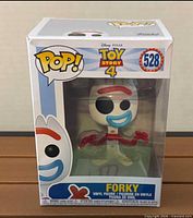 Front view of boxed Forky Funko Pop #528