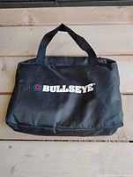 Exterior view of Bullseye branded carrying bag