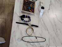 overview of all items laid out on surface