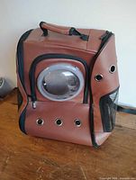 Front and side view showing bubble window, six front vents, mesh side pocket