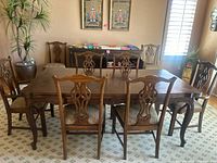 dining table with chairs around