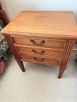 Front and top view of nightstand showing overall design and finish