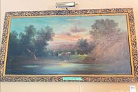 Front view of entire painting in frame showing subject and frame detail