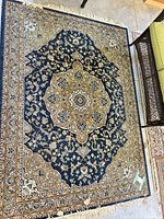 Full view of rug showing pattern and colors
