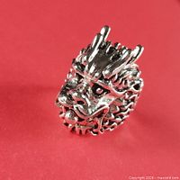 Front view of dragon head ring