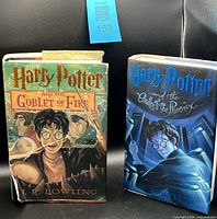 Front view of both Harry Potter hardcovers with dust jackets
