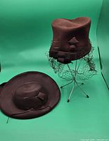 Overview of both hats showing styles, colors and accessories