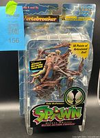 Front view of sealed Vertebreaker figure on blister card with Spawn branding