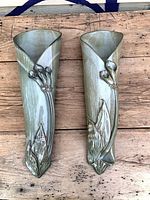 Front view of both matching Hilborn Pottery wall pockets