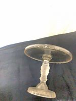Side view showing full pedestal and plate